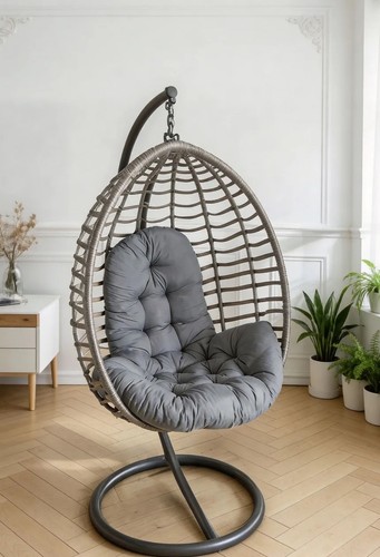 Grey egg chair shaped - egg,