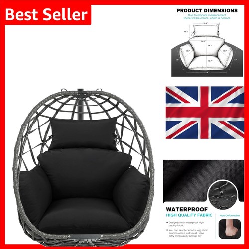 Black waterproof egg chair - black,