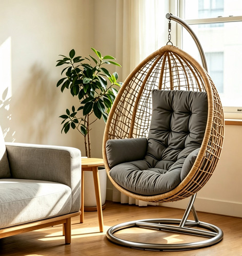 Hanging egg chair - chair, cushion